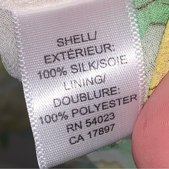 Banana Republic Vintage Floral Silk Cami Yellow and Green Size 2 - Picture 7 of 8